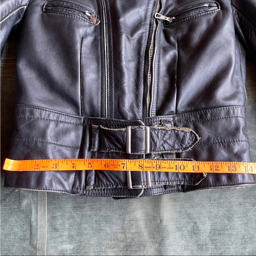 1980’s HARRO Leather Perfecto Style Motorcycle Jacket Black Leather - Picture 10 of 10